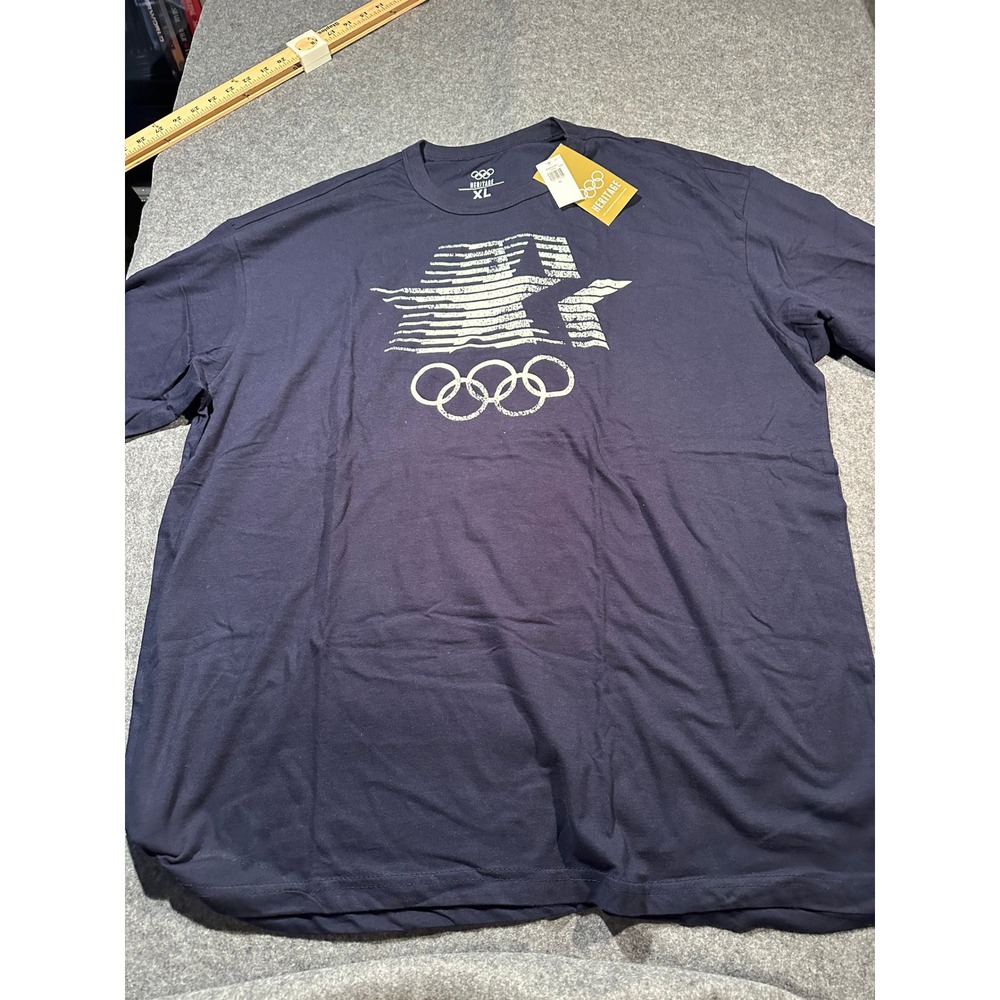 Olympic Heritage Collection Mens Navy Blue Graphic T-Shirt XL 408804-00-1 New